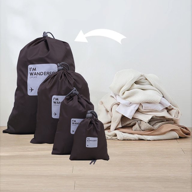 Vaidha Travel Drawstring Bag Set - 4 Items Great For Organizing Luggage And Packing Reasons