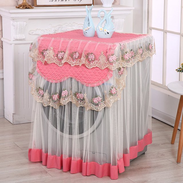Lace Ruffle Floral Washing Machine Dust Cover Protection Front Durable Soft Home