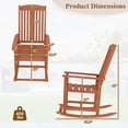 thumbnail image 3 of Costway 2 PCS Outdoor Rocking Chair with Slatted Seat Wide Armrests and Footrest for Patio, 3 of 9