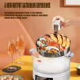 thumbnail image 4 of Rice Soup Separation Electric Cooker, Non-stick Pan & Rices Soup Separate, 3L Low Carb Rice Cooker with Reservable-Timable and Liftable Filter Basket, for Rices, Ramen, Hot Pot (White,glass), 4 of 8