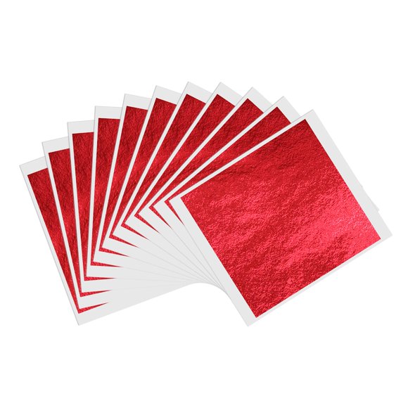 KINNO Feuilles de Feuilles Rouges 3.15 Pouces" Dorure Dorée 100 Feuilles pour Peintures Arts Artisanat Décoration d'Ongles Meubles