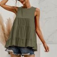thumbnail image 3 of Birdeem Womens Round Neck Sleeveless Multi-Section Splice Loose Casual Large Swing Tank Top, 3 of 9