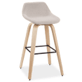 thumbnail image 1 of Bouclair Tabouret en Tissu Beige et Bois Naturel, 1 of 6