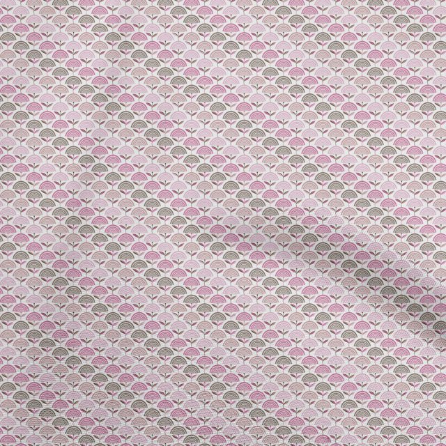 oneOone Rayon Pink Fabric Asian Sewing Material Print Fabric By The Yard 56 Inch Wide