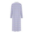 thumbnail image 4 of NJDVHB Robes d'Hiver pour Femmes, Robes Chandail Femmes, Robes de Vacances pour Femmes, Robe à Rayures pour Dames à Manches Longues Col à Revers Fente Latérale Décontractée de Plage Maxi, Bleu, TTG, 4 of 4