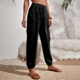 thumbnail image 3 of AherBiu Pantalons Taille Haute pour Femmes avec 4 Poches Printemps Automne Décontracté Ample Bas Resserré, 3 of 6