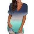 thumbnail image 1 of RKSTN Hauts Décontractés pour Femmes Blouse Imprimée Col en V Manches Courtes T-shirt Ample, 1 of 6