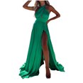 thumbnail image 4 of Pompotops Robes Longues d'Été Sexy Sans Manches à Fente Col Halter pour Femmes, 4 of 9