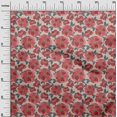 thumbnail image 3 of oneOone Velvet Red Fabric Floral Retro Sewing Material Print Fabric By The Yard 58 Inch Wide, 3 of 5