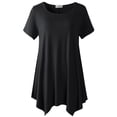 thumbnail image 5 of LARACE Plus Size Tunic Tops for Women Pleated Flowy Short Sleeve Shirts Black 5X, 5 of 5