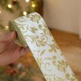 thumbnail image 2 of TIMIFIS Christmas Ribbon Wired Gold Christmas Tree Ribbon Glitter Christmas Wired Ribbons for Tree, Crafts,Gift Wrapping, Wreaths, Garland, Home Decor(2m), 2 of 3