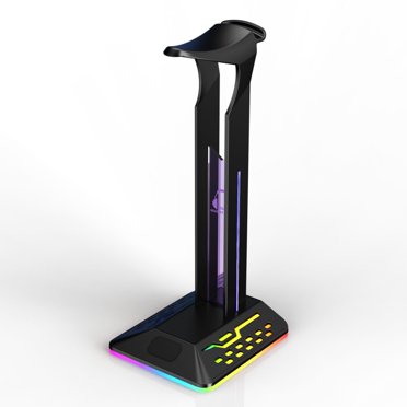 Support de Casque Deluxe, Support de Casque RGB avec Support Universel, 7 Modes de Couleur pour Ambiance Personnalisable, Construction en Aluminium et Caoutchouc TPU Premium
