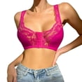 thumbnail image 1 of FhsagQ Bra Womens Bras Robe Women Solid Color Lace Decoration Front Button Push up No Steel Ring Breathable Bra Shoulder Womens Bras Crotchless Bras for Women Crotchless Red Red M, 1 of 7