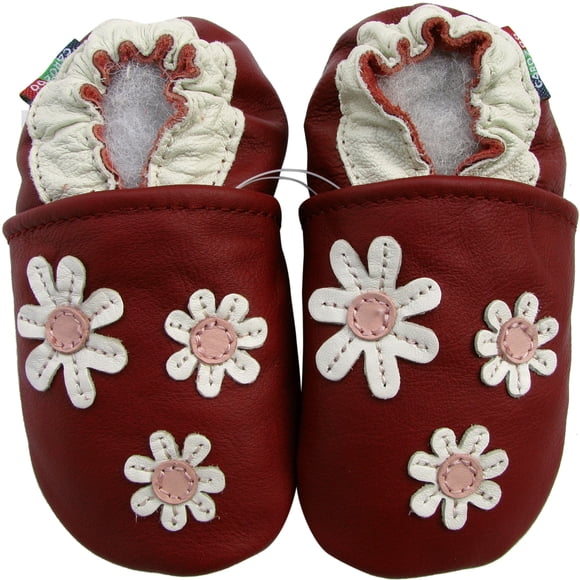 Carozoo Soft Sole Baby Kid Genuine Leather Flower Anima Indoor Slippers Shoes Cute