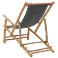 thumbnail image 5 of vidaXL Deck Chair Bamboo and Canvas Dark Grey, 5 of 5