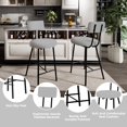 thumbnail image 4 of Bingirl Set of 2 Modern Upholstered Bar Stools - Counter Height Chairs with Round Seat, Back and Footrest for Kitchen Island, Dining Room or Pub (Grey), 4 of 8