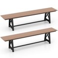 thumbnail image 1 of Costway 2 PCS Patio 72 " Extra Long Bench Outdoor Long Chair for 4 Weatherproof HDPE Seat Brown, 1 of 8