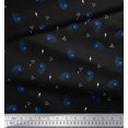 thumbnail image 2 of Soimoi Black Rayon Fabric Triangle & Star Print Fabric by the Yard 56 Inch Wide, 2 of 5