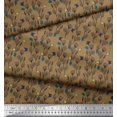 thumbnail image 2 of Soimoi Brown Viscose Chiffon Fabric Insect & Floral Artistic Printed Fabric 1 Yard 42 Inch Wide, 2 of 3