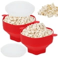 thumbnail image 1 of MesaSe 2Pcs Microwave Popcorn Maker Reusable Silicone Popcorn Popper with Lid and Handle Collapsible Heat-Resistant Popcorn Popper Bowl Dishwasher Safe for Home Party, 1 of 8