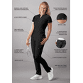 thumbnail image 3 of Adar Addition Go-Higher Scrub Set For Women - Notched V-Neck Scrub Top & Skinny Cargo Scrub Pants, 3 of 7