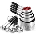 thumbnail image 1 of U-Taste 18/8 Stainless Steel Measuring Cups and Spoons Set: 10 Pieces Metal Stacking Kitchen Baking Cooking Food Measure Set 5 Cups 5 Spoons with Strengthened weld joints (Black), 1 of 10