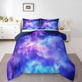 thumbnail image 1 of Erosebridal Ensemble de Couette Très Grand Bleu Rose Galaxie, Couette en Duvet Univers de l'Espace, Réversible 3 Pcs, 1 of 7