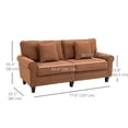 thumbnail image 3 of HOMCOM Modern 3-Seater Sofa Corduroy Fabric Couch with Rolled Armrests, 3 of 10