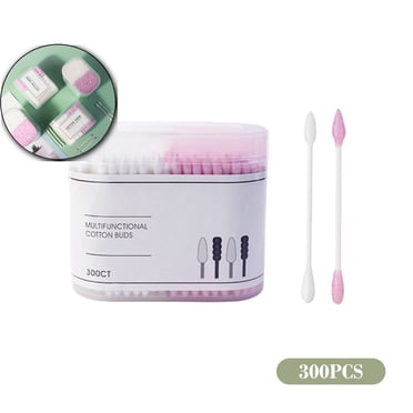 Dvruxg 300 Count Lint-Free Ear Swabs, Double-Sided Paper Stick Buds, Gentle Round Tightly Wrapped Tips for Personal Hygiene & Makeup Application