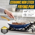 thumbnail image 3 of Gotham Steel Cream Navy 12 inch Nonstick Ceramic Dishwasher Oven Safe Fry Pan Skillet, 3 of 9