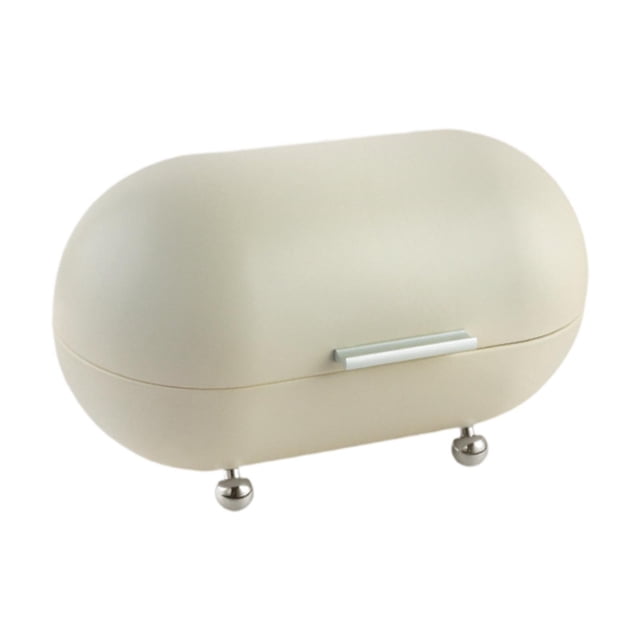Abbracc Bread Food Storage Box Counter Bread Box Bread Storage Container Metal Bread Box white