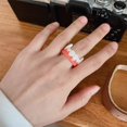 thumbnail image 2 of Creative Alternative Ring Teeth Tongue Shape Cartoon Plastic Ring Suitable For Boys And Girls Modeling (Two Styles Available Pink), 2 of 5