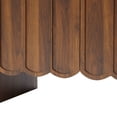 thumbnail image 3 of Wirrytor Wood Buffet Sideboard with 2 Wave Doors, Storage Cabinet with Adjustable Shelves for Living Room Dinning Room Kitchen, Walnut, 3 of 10