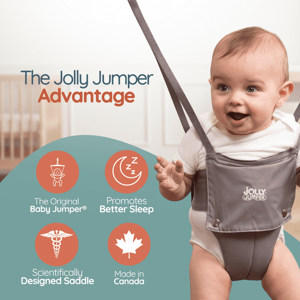 Jolly Jumper Classic with Portable Stand – Black Saddle | Indoor