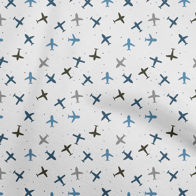 oneOone Velvet Medium Blue Fabric Travel Sewing Material Print Fabric By The Yard 58 Inch Wide