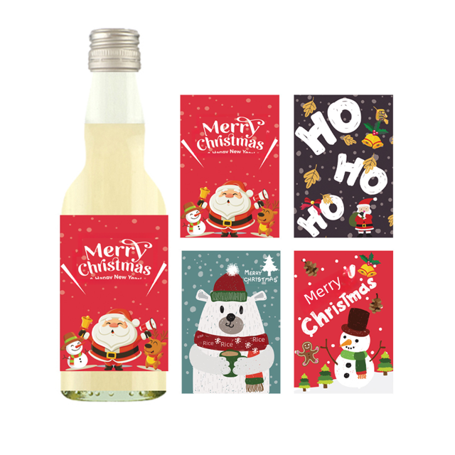 Christmas Bottle Label 24pcs Sticker Santa Claus Snowman Theme Atmosphere Arrangement Small Wine Bottle Sticker