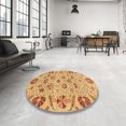 thumbnail image 3 of Ahgly Company Tapis d'Intérieur Ronds Abstraits Orange Tapis de Zone Abstraits, 4 Pieds Rond, 3 of 6