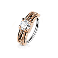 thumbnail image 2 of Nose & Cartilage Bendable Hoop Ring ,Prong CZ Centered Half Circle Top 18g-20g, 2 of 4