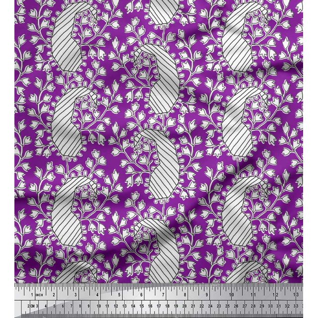 Soimoi Rayon Fabric Floral & Paisley Block Print Sewing Fabric Yard 56 Inch Wide