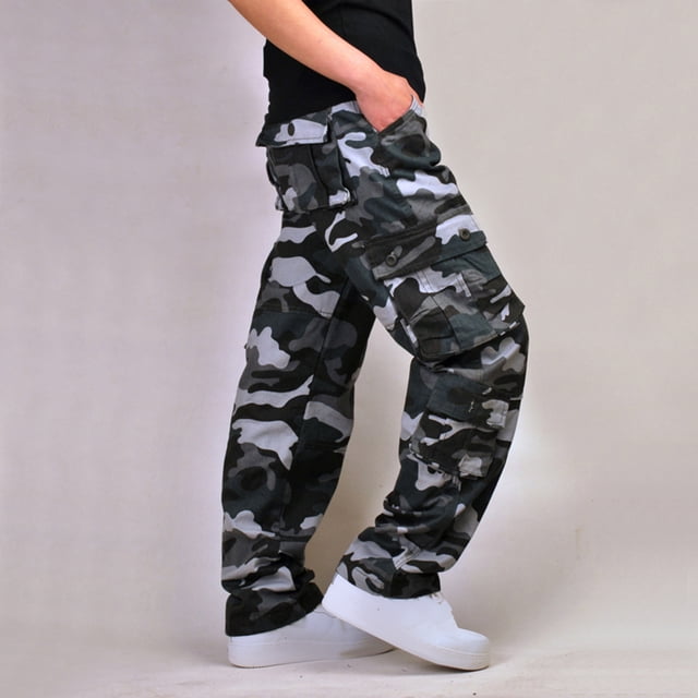 Pantalon Homme Multi-Poches Délavé Extérieur Décontracté en Solde