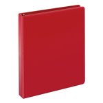 School Smart Polypropylene Round Ring Binder, 1 in, Red