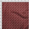 thumbnail image 2 of oneOone Silk Tabby Dark Red Fabric Fish Ocean Sewing Material Print Fabric By The Yard 42 Inch Wide, 2 of 3