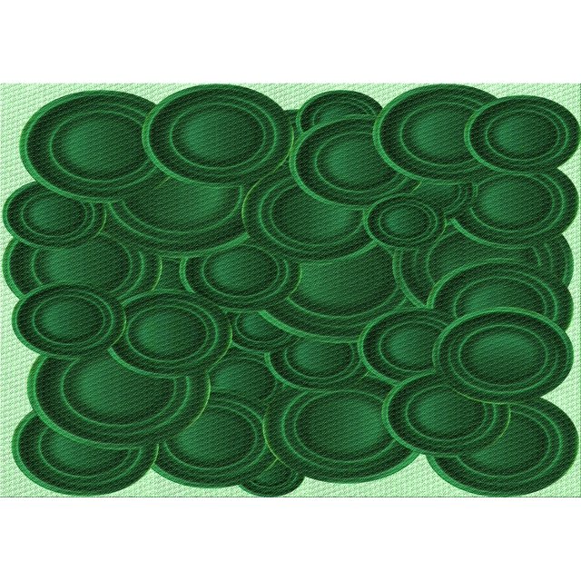 Ahgly Company Machine Washable Indoor Rectangle Transitional Deep Emerald Green Area Rugs, 2' x 4'