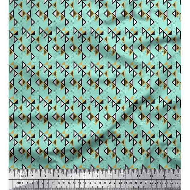 Soimoi Toile de Coton Point & Triangle Chemise Décor Tissu Imprimé Yard 42 Pouces de Large