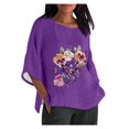 thumbnail image 2 of Blouses pour Femmes, Mode Décontractée Alzheimer Manches 3/4 Imprimé Coton Ample, 2 of 4
