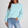thumbnail image 2 of Chandail en Molleton Ultra Doux Texturé pour Femmes Col Rond Manches Longues Tuniques Blouses avec Poches Confort Décontracté Athlétique Chandail Blouses Tenues Automne Hiver, 2 of 7