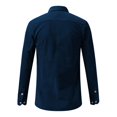 thumbnail image 3 of Mens Corduroy Shirt Button Down Long Sleeve Ribbed Fall Tops Slim Fit Casual Warm Shirts, 3 of 7