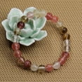 thumbnail image 3 of Natural Volcano Cherry Quartz Gemstone 8mm Round Beads Stretch Bracelet 7 Inch, 3 of 5