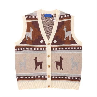 TIMIFIS Gilet Chandail Argyle pour Hommes Gilet Chandail Tricoté Affaires Ajusté Gilet Chandail à Col en V pour Hommes Chandail Sans Manches Chandails Joyeux Noël