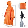thumbnail image 4 of VONKY Waterproof Reusable Adult Rain Poncho For All Weather Also For Wearable gray, 4 of 6